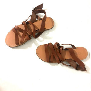 MADEWELL Boardwalk Skinny Strap Leather Sandals